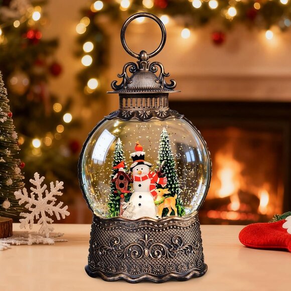 Christmas Snow Globes Lantern, Snowman and Christmas Tree Decorations Gift - Picture 1 of 6